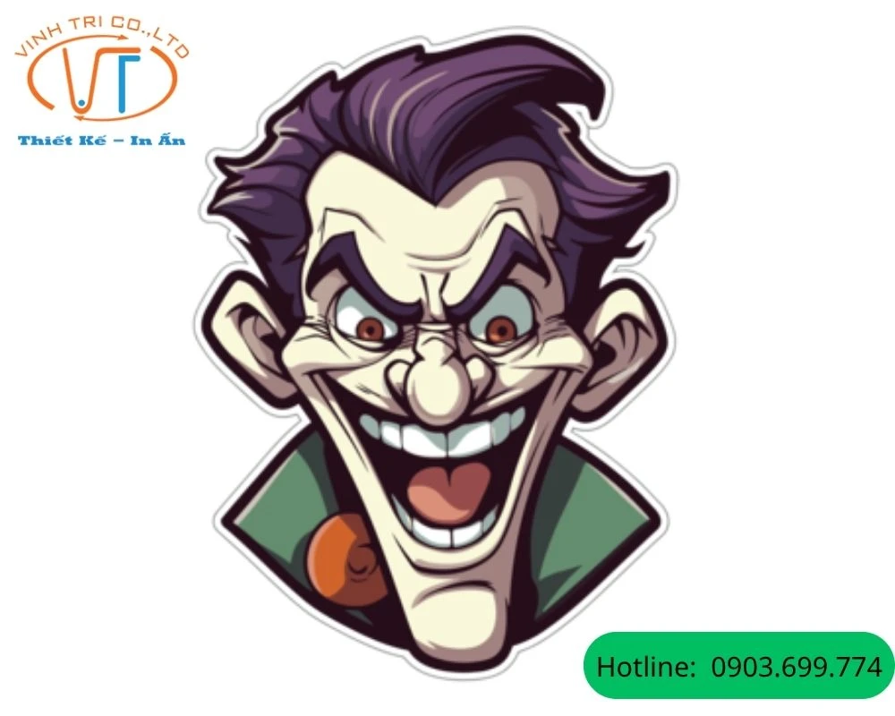 Sticker Joker có khuôn miệng dài