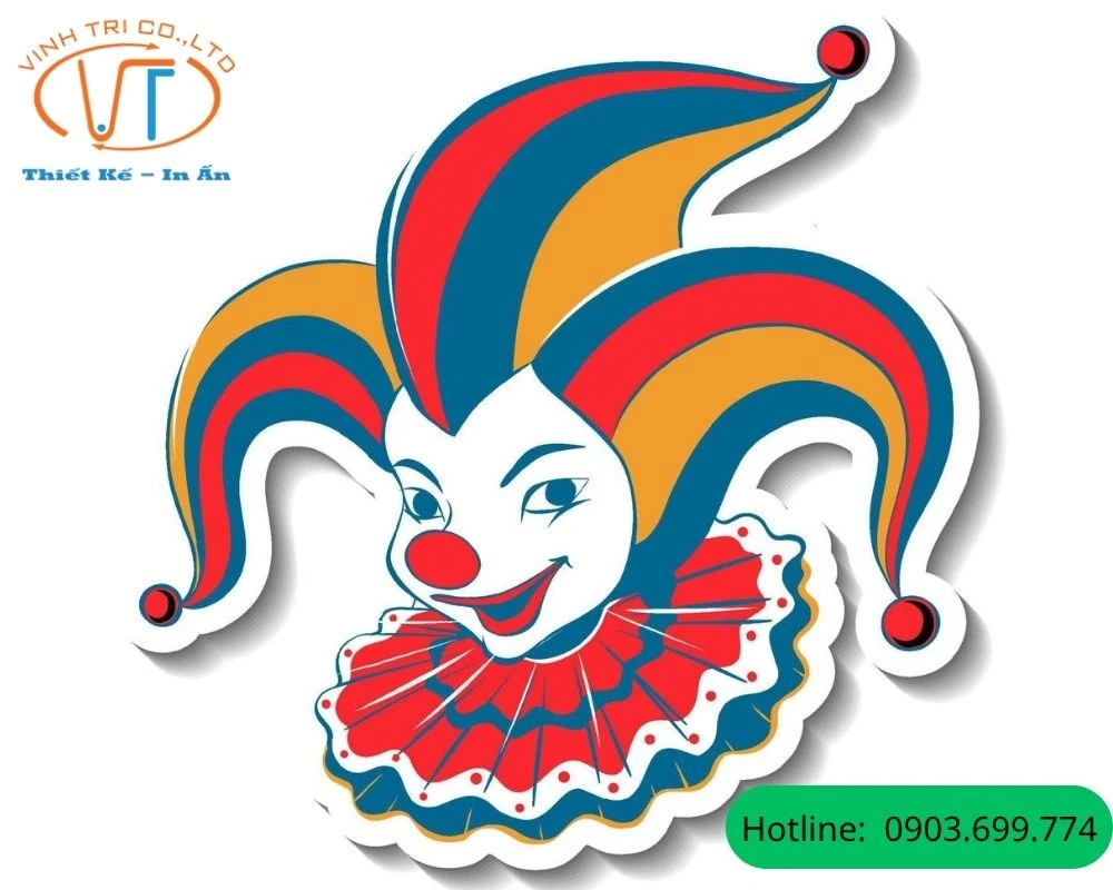 Sticker Joker có tóc nhiều màu