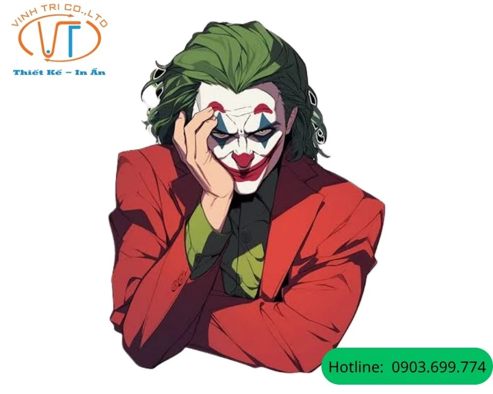 Sticker Joker mặc áo đỏ