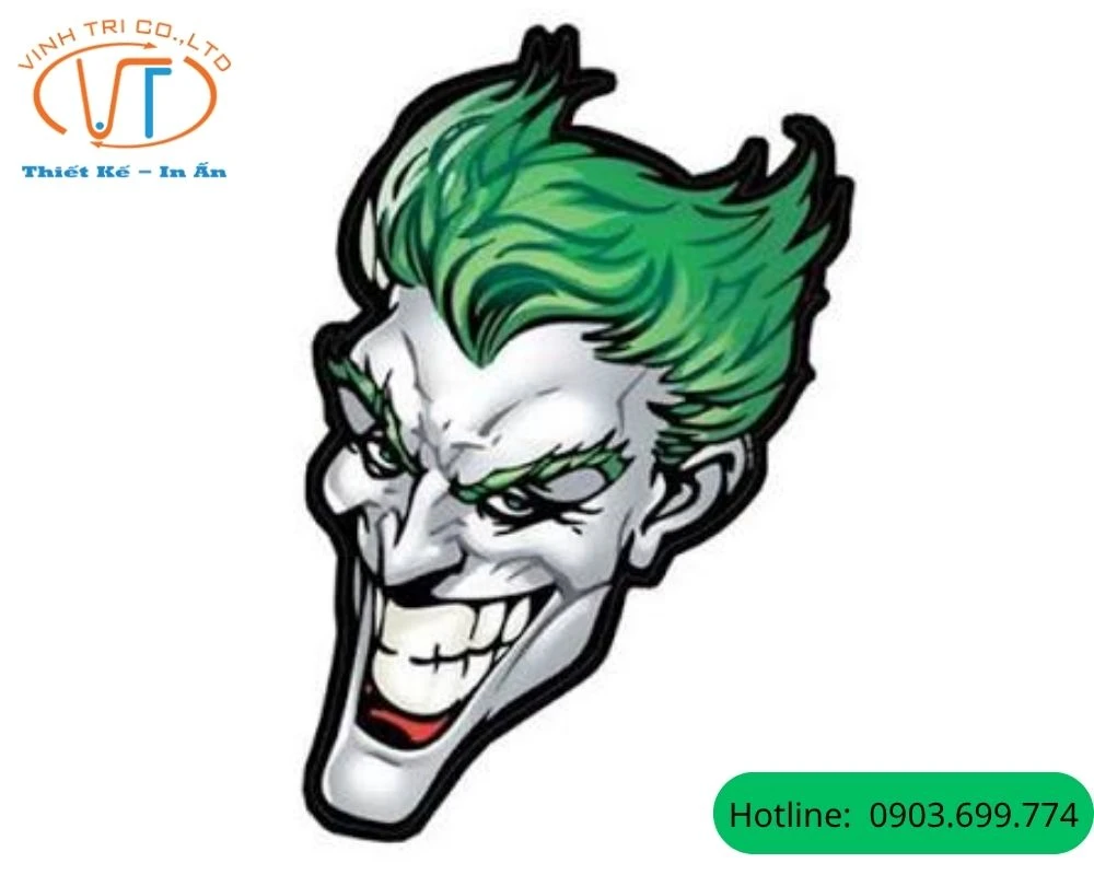 Sticker Joker tóc xanh