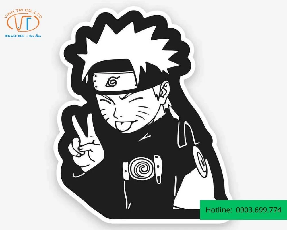 Sticker Naruto say Hi và lè lưỡi