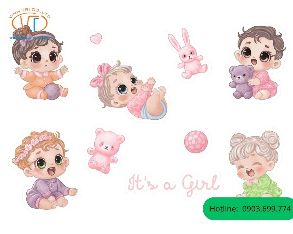 Sticker búp bê em bé