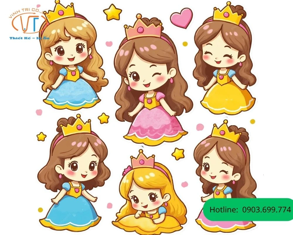 Sticker các cô công chúa xinh đẹp
