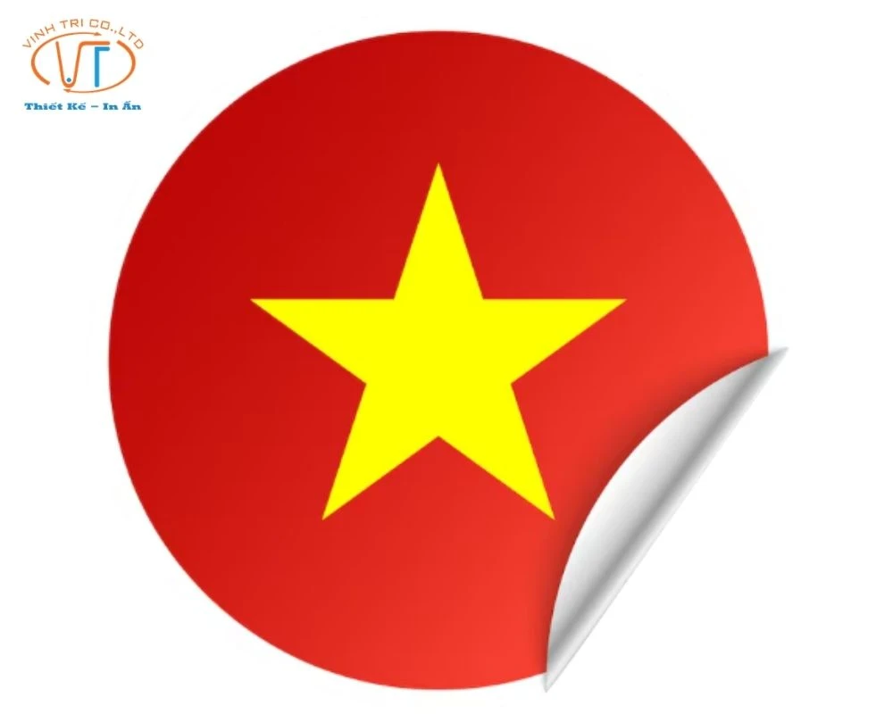 Sticker cờ Việt Nam bằng giấy decal