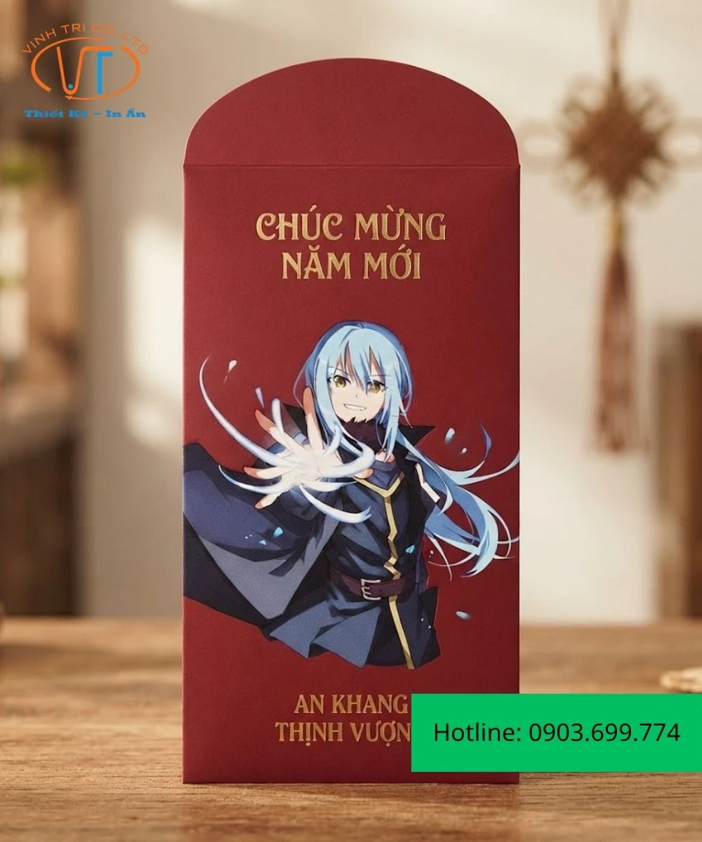 Bao lì xì anime có chàng trai tóc trắng