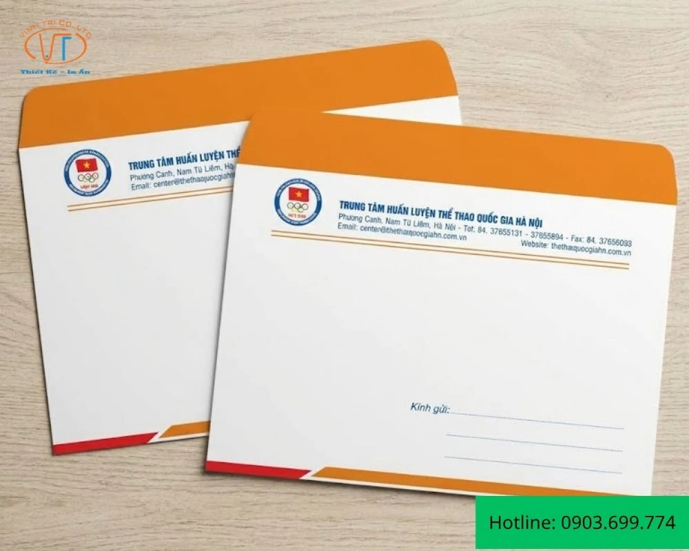 Bao thư nắp vuông của trung tâm huấn luyện quốc gia Hà Nội