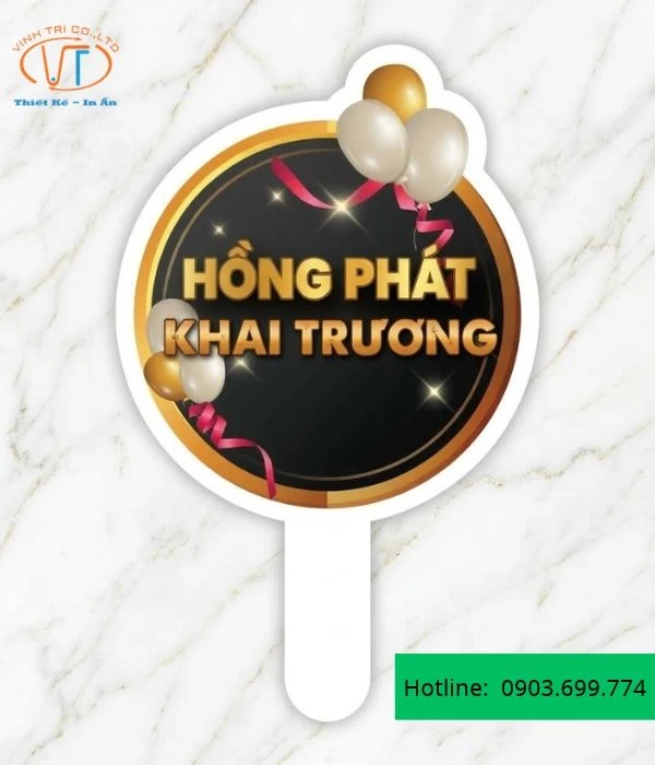 Mẫu hashtag nền đen dòn cữ hồng phát khai trương