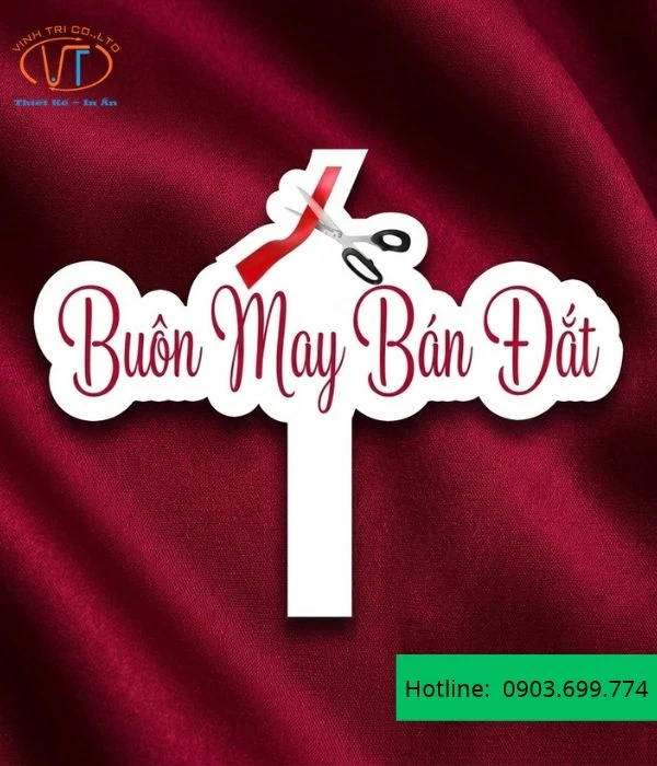 Mẫu hashtag có dòng chữ Buôn may bán đắt