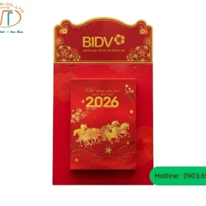 Lịch ngân hàng BIDV màu đỏ nổi bật