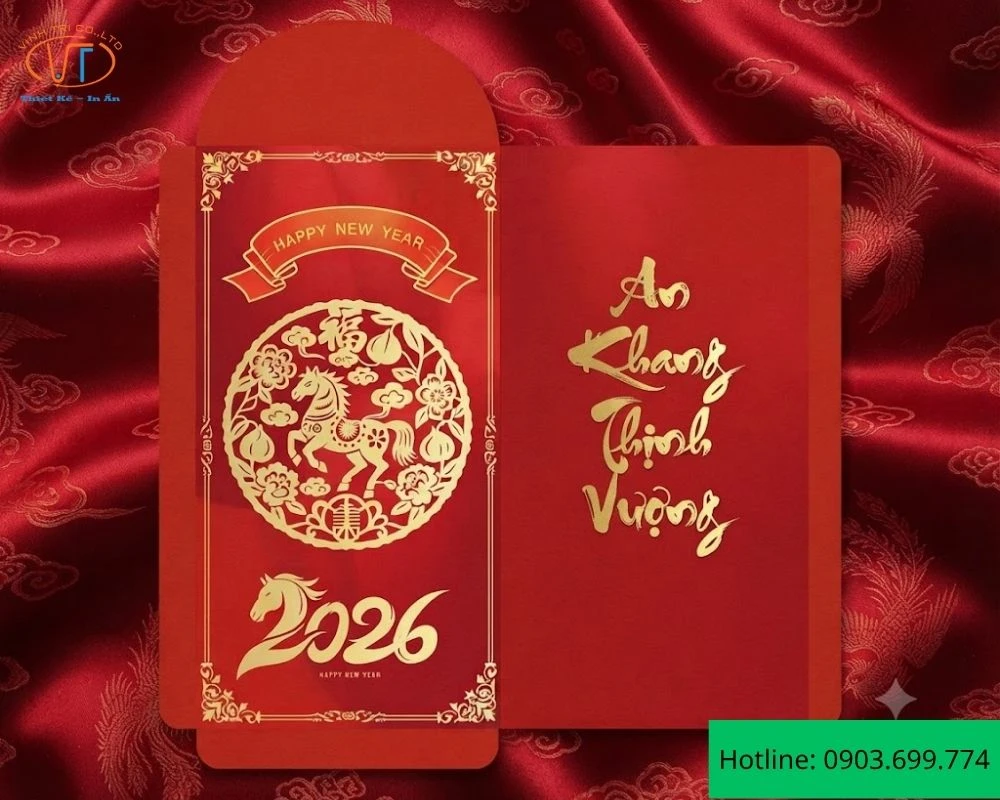 Mẫu bao lì xì dập nổi có thiết kế ấn tượng