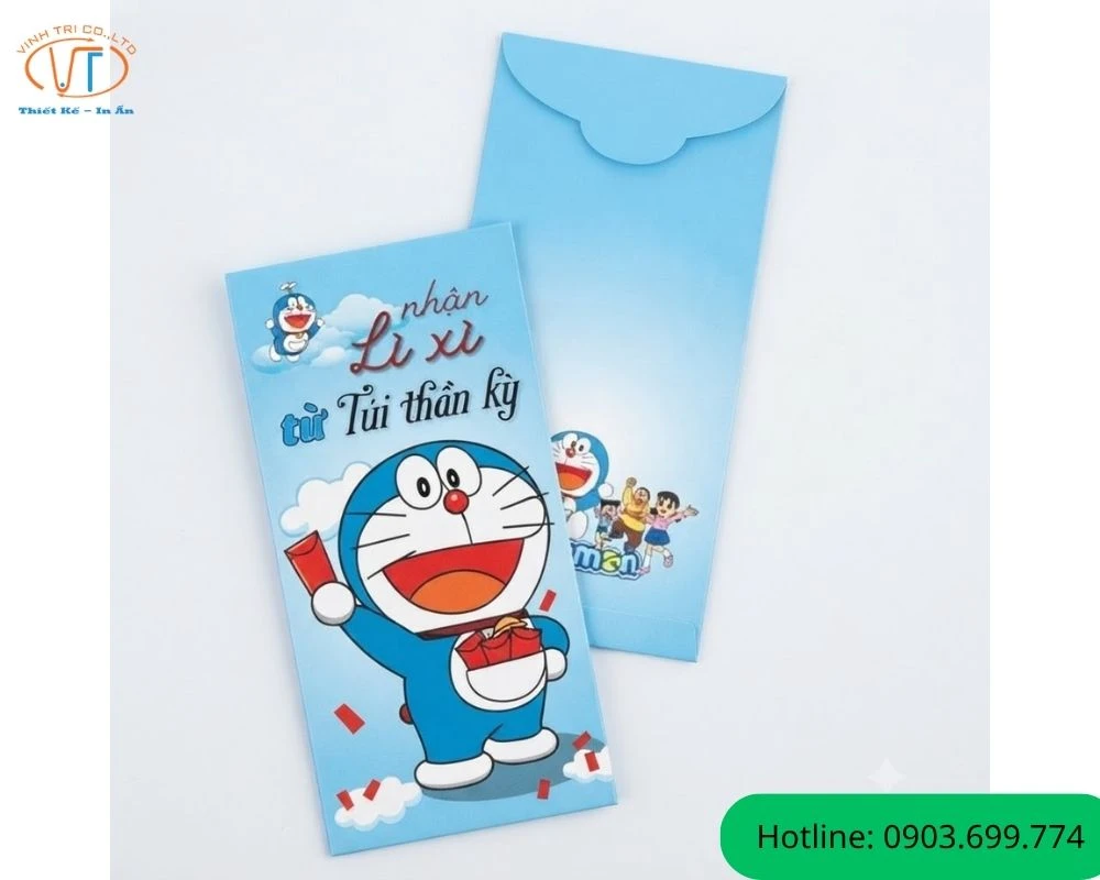 Mẫu bao lì xì từ túi thần kỳ của Doraemon