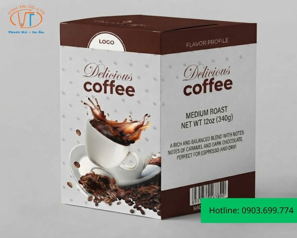 Mẫu hộp giấy đựng cafe