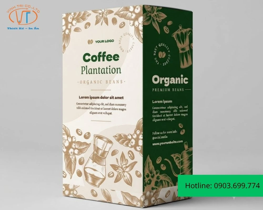 Hộp đựng cafe với họa tiết ấn tượng