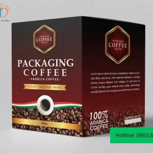 Mẫu hộp đựng cà phê với màu đen và đỏ nổi bật