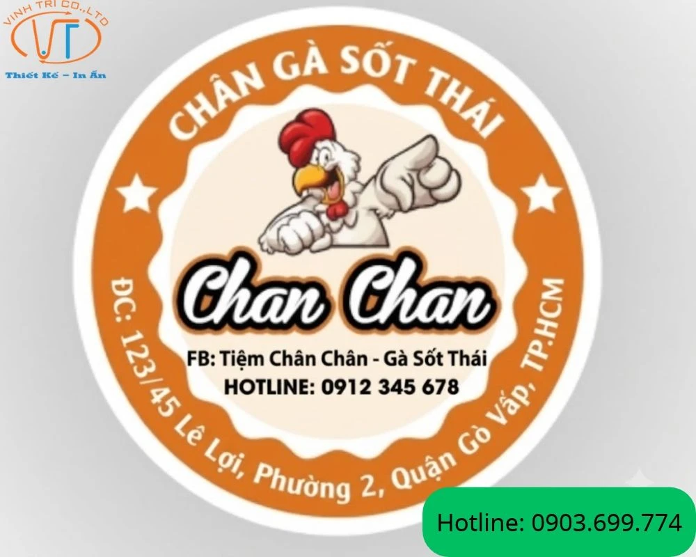 Mẫu tem nhãn chân gà Chan Chan