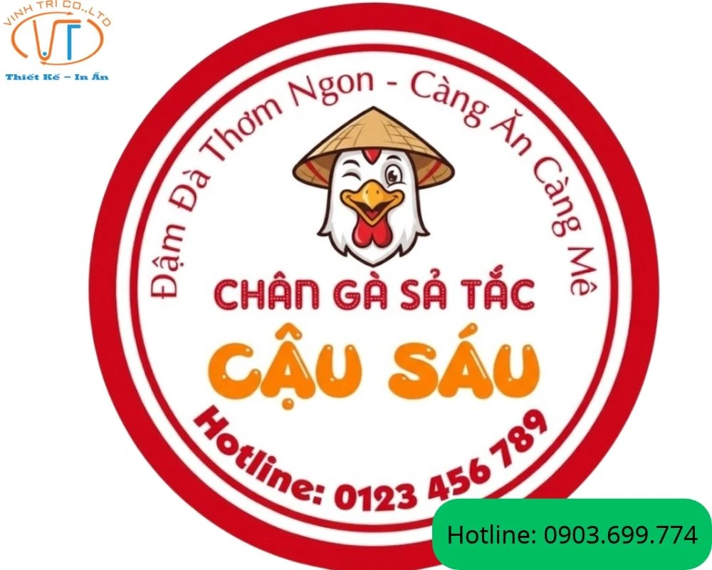 Mẫu tem nhãn chân gà sả tắc cậu Sáu
