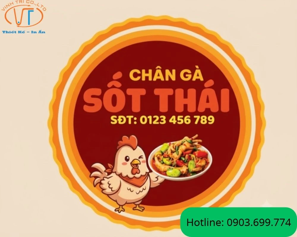 Mẫu tem nhãn chân gà sốt Thái