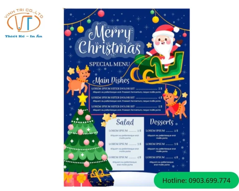 Mẫu tờ rơi Noel màu xanh dương nổi bật