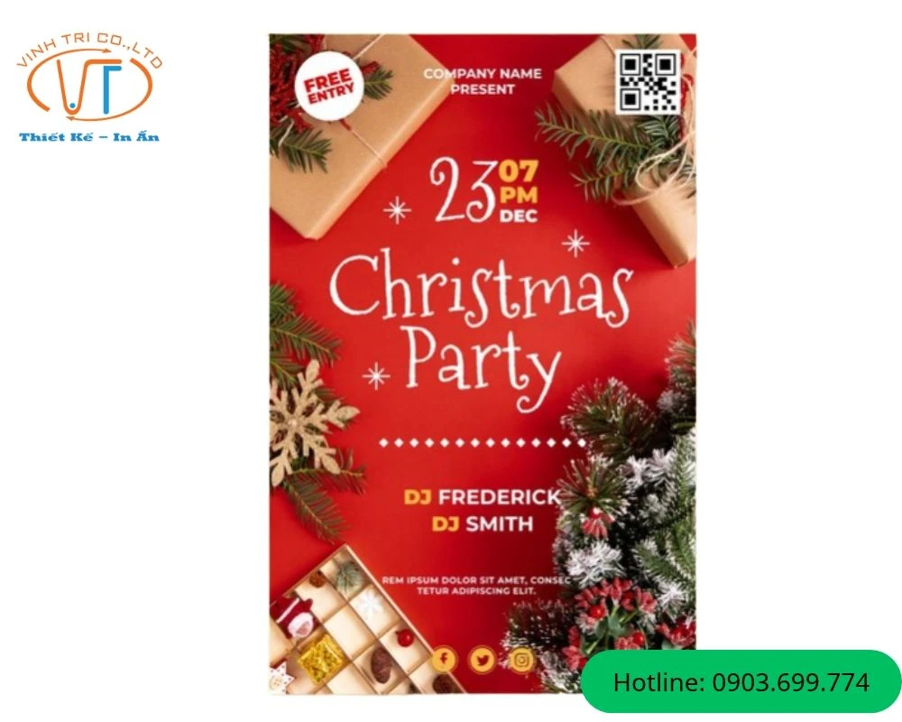 Mẫu tờ rơi noel có mã QR