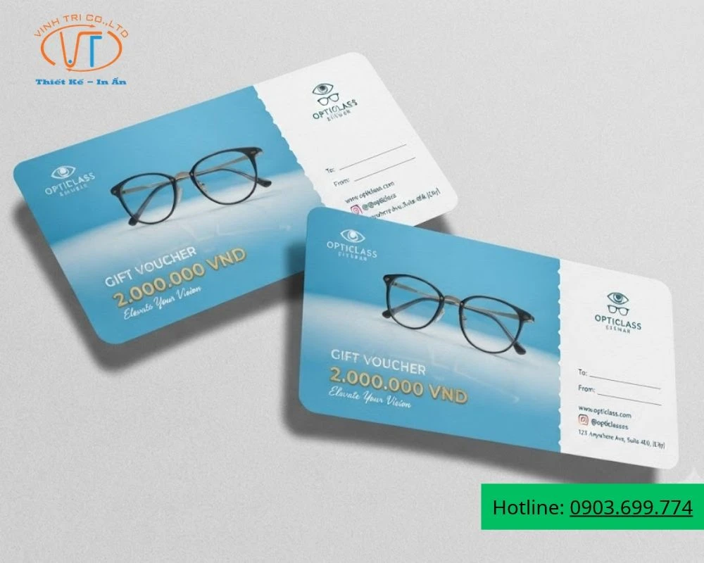 Mẫu voucher mắt kính OPTICLASS