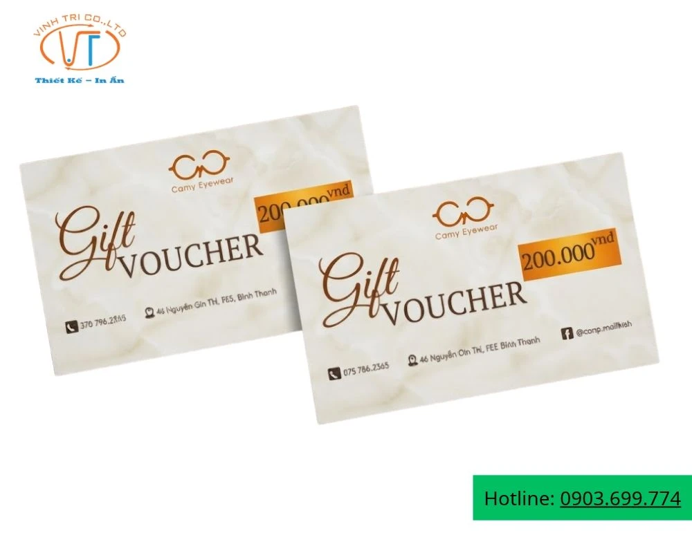 Mẫu voucher mắt kính phần quà 200.000 VND