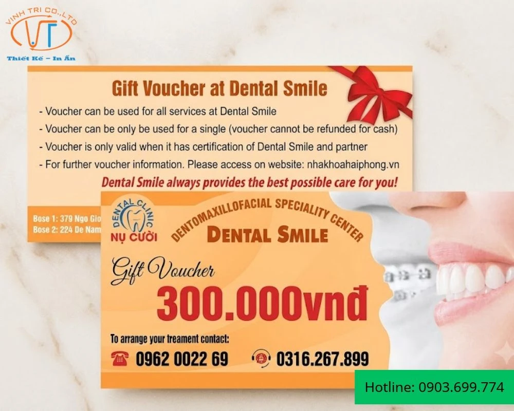 Mẫu voucher nha khoa trị giá 300.000 VND