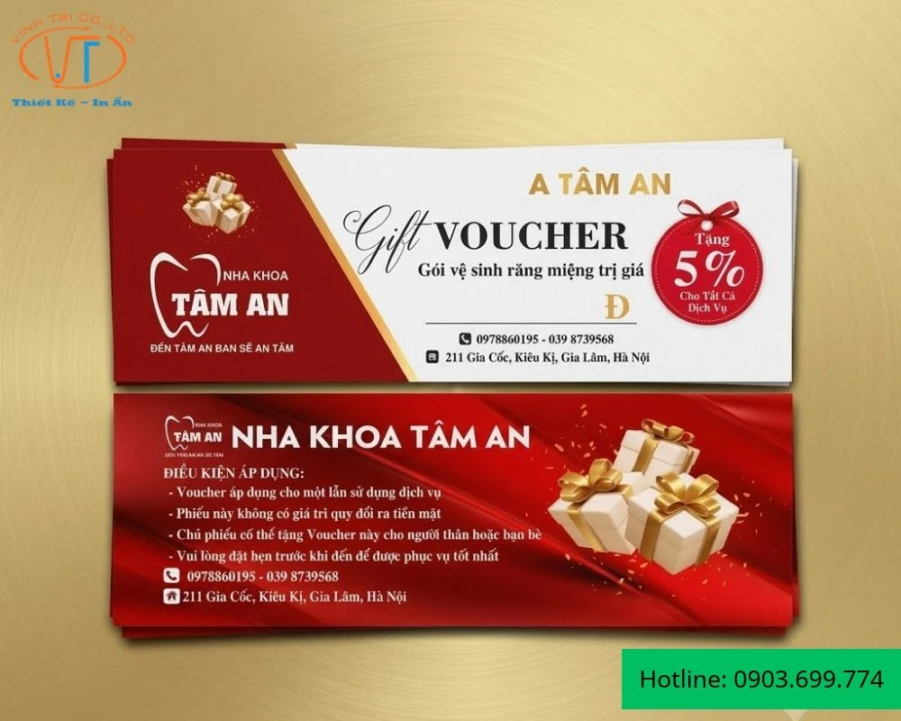 Mẫu voucher vệ sinh răng miệng của nha khoa Tâm An