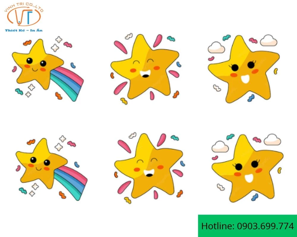 Sticker ngôi sao có nụ cười tươi