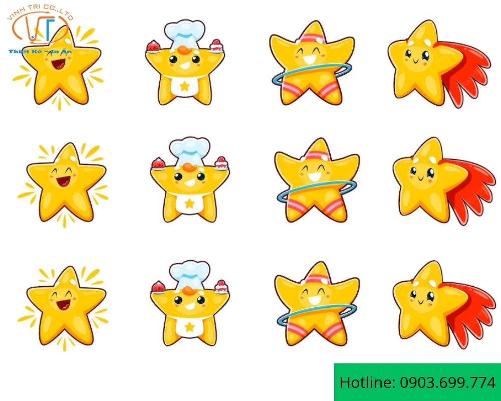 Sticker ngôi sao dễ thương