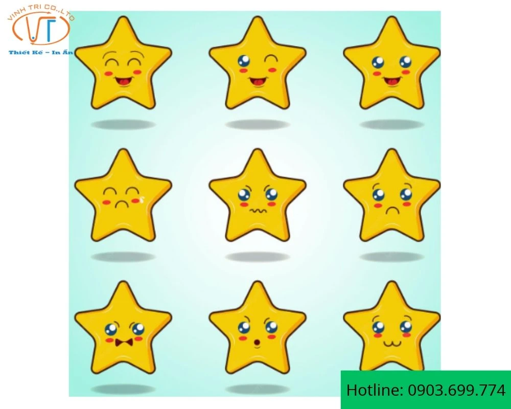 Sticker ngôi sao với nhiều biểu cảm dễ thương