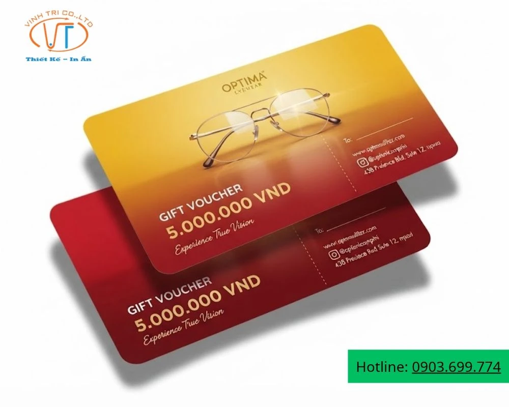 Voucher mắt kính cho phần quà tặng