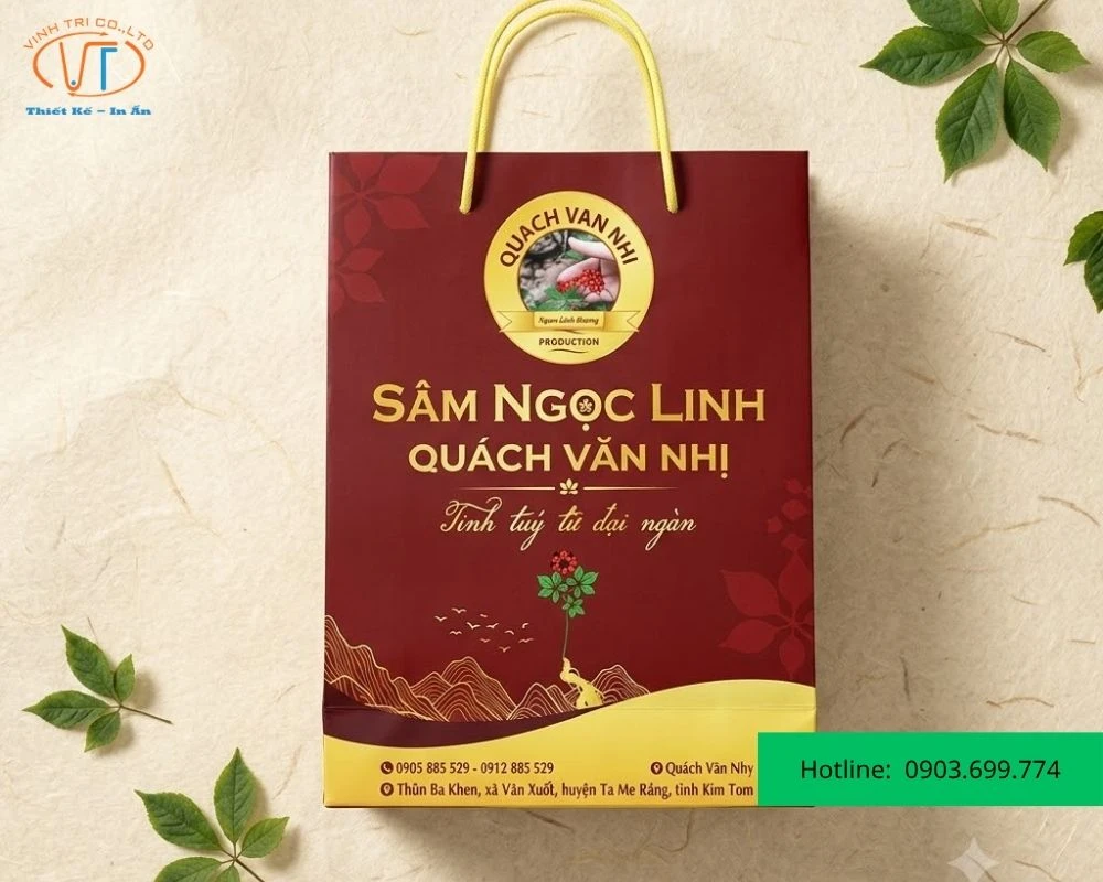 Túi đựng nhân sâm của Sâm Ngọc Linh